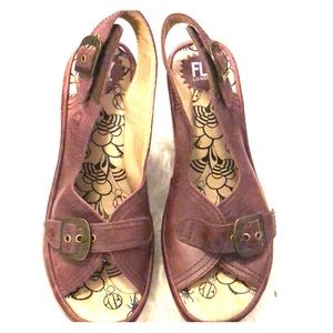 Fly London purple wedges